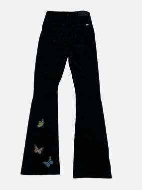 Mike Amiri AMIRI Black Flare Jeans with Multicolor Butterfly Detail